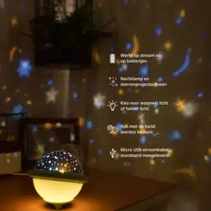 FlinQ Wireless Star Projector 2-In-1 Night Light - Image 3