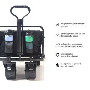 FlinQ Opvouwbare Bolderkar 130 KG - Afbeelding 3