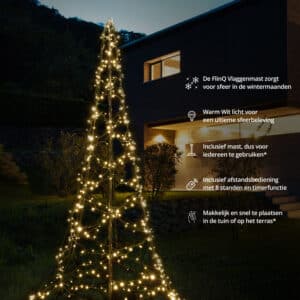 FlinQ Luxxtree Vlaggenmast 3 meter warm wit - Afbeelding 2