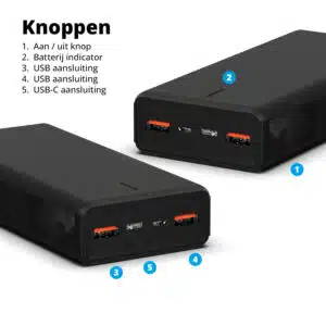 FlinQ Powerbank Mammoth 20.000 mAh - Afbeelding 3