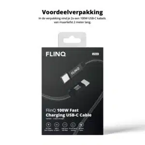 FlinQ 100W Fast Charging USB C Cable 2-pack - Image 7