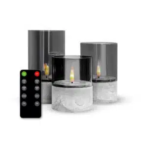 FlinQ LED Stone Look Glass Candles - Afbeelding 1