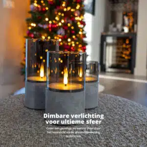 FlinQ LED Stone Look Glass Candles - Afbeelding 6