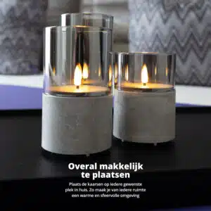 FlinQ LED Stone Look Glass Candles - Afbeelding 7