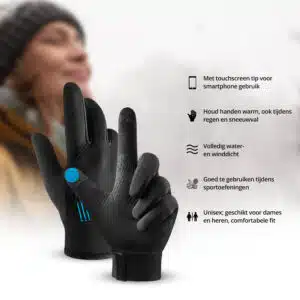 FlinQ Water and Windproof TouchGrip Sport Gloves Unisex - Afbeelding 3