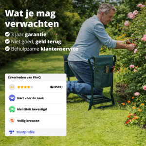 FlinQ Garden Kneeler Seat with Tool Pouch - Afbeelding 9