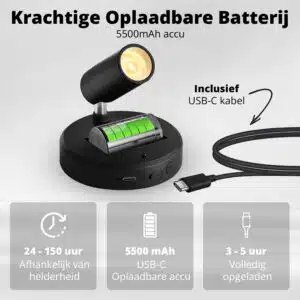 FlinQ Indoor Rechargeable Spotlights 2-pack - Afbeelding 4