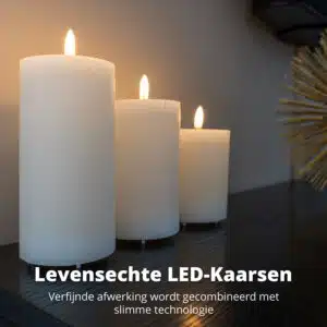 FlinQ LED Rechargeable Ribbed Candles - Afbeelding 2