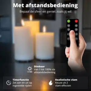 FlinQ LED Rechargeable Ribbed Candles - Afbeelding 4