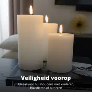 FlinQ LED Rechargeable Ribbed Candles - Afbeelding 6