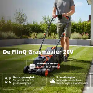 FlinQ Brushed Lawn Mover 20V - Afbeelding 2