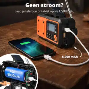 FlinQ FM Emergency Radio with DAB+ and Bluetooth - RescueWave - Afbeelding 3