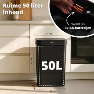 FlinQ Sensor Prullenbak Arvento 50L - Afbeelding 5