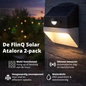 FlinQ Solar Wandlamp Atalora 2-pack - Afbeelding 2