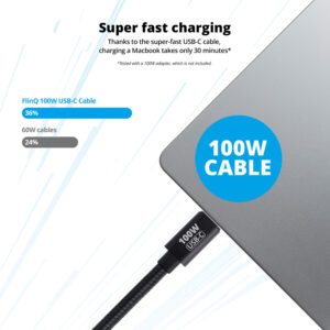 FlinQ 100W USB-C Charging Cables - 2-pack - Image 4
