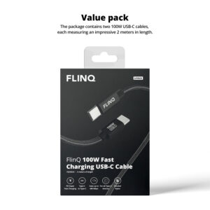 FlinQ 100W USB-C Charging Cables - 2-pack - Image 7