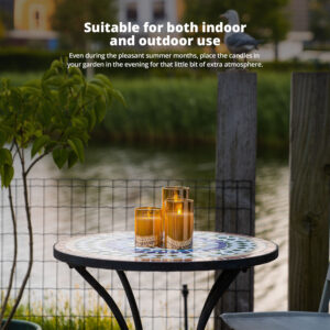 FlinQ Rechargeable LED Candles with Moving Flame - Smoked Glass - Image 3