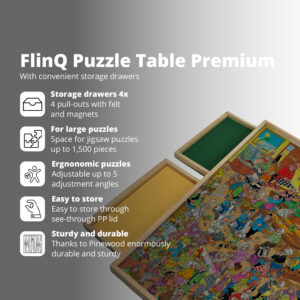 FlinQ Adjustable Puzzle Board with Sorting System - 1500 pieces - Image 2