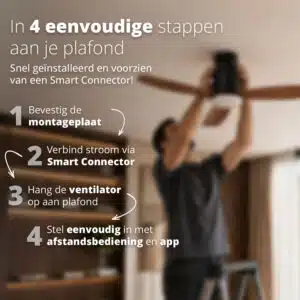 FlinQ Slimme Plafondventilator met Verlichting Venturo - Afbeelding 4