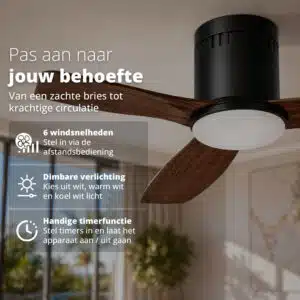FlinQ Slimme Plafondventilator met Verlichting Venturo - Afbeelding 6