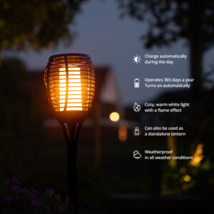 FlinQ Solar Garden Torch - 2-pack - Image 2