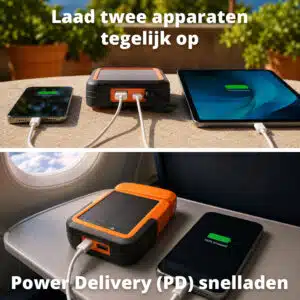 FlinQ Solar Emergency PD  2-in-1 Power Bank 10000mAh - Afbeelding 3