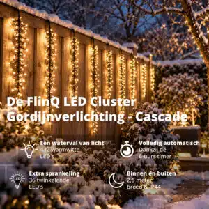 FlinQ LED Cluster Gordijnverlichting - Cascade - Afbeelding 2