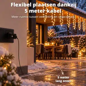 FlinQ LED Cluster Gordijnverlichting - Cascade - Afbeelding 7